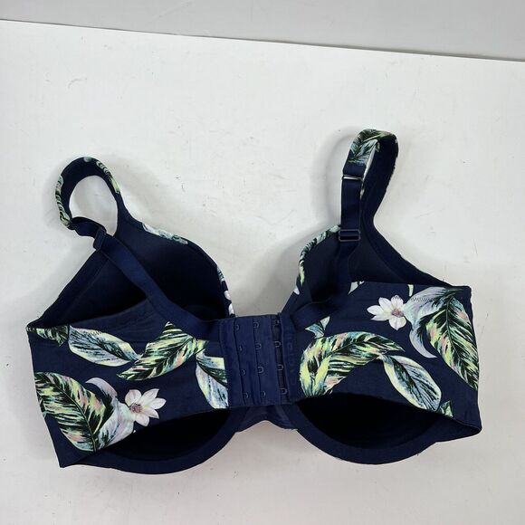Cacique Size 38F Bra Lightly Lined Full Coverage Underwired Blue Floral Women’s - Picture 12 of 12